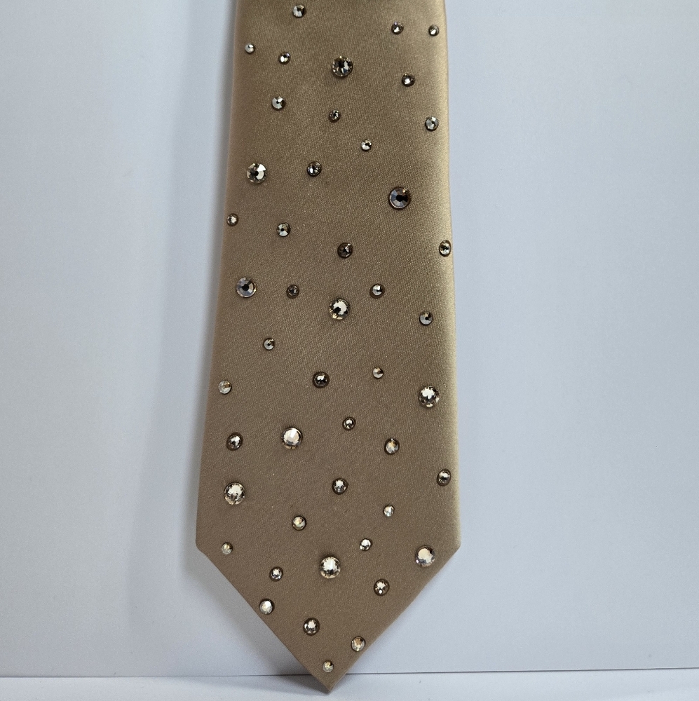 Tan Swarovski Rhinestone Tie